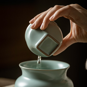 Taza de Té Pu'er de Porcelana Tianqing Ru Kiln, Taza Individual para Degustación, Taza Maestra de Cerámica, Juego de Té Kung Fu - Product Image 4