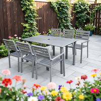 Ensemble de salle à manger carré en aluminium pour patio, résistant aux intempéries, table et chaises pour jardin, hôtel, villa