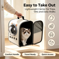 Sac à dos de transport pour animaux de compagnie Space Capsule, fenêtre de visualisation transparente, sac de voyage ventilé et confortable pour chats, activités de plein air