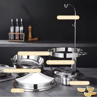 Hochwertige Hotel-Restaurant Mehrkammer-Edelstahl-Chafing-Dishes mit Deckel 9L für Catering