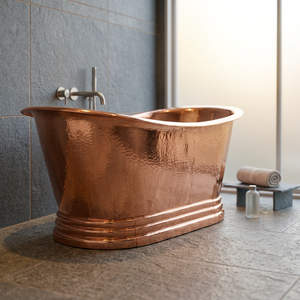Baignoire de luxe en cuivre pour villa, baignoire autoportante en cuivre avec finition polie pour villas, hôtels, complexes hôteliers et salles de bain haut de gamme - Product Image 3