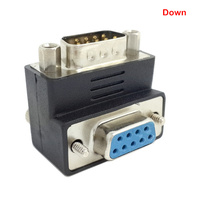 DSUB D-SUB RS232 9Pin mâle à femelle vers le bas à angle droit adaptateur d'extension de 90 degrés pour ordinateur de projecteur d'affichage