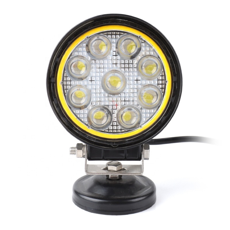 Factory Price Led Work Light 27W Led 24V Offroad Round Angel Headlight SUV ATV Boat Truck LED Work Lamp