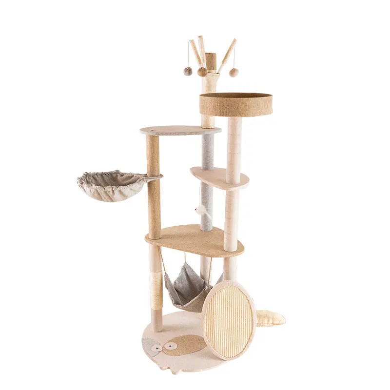 Torre de árvore de gato floral para casa de árvore de gato de fábrica de luxo moderna personalizada OEM e ODM