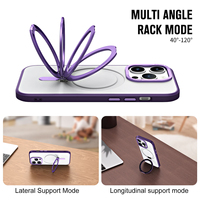 Funda Protectora para Teléfono con Anillo Magnético Ajustable y Soporte, Antigolpes, para iPhone 13 14 15 16 16E 17 18 Pro Max Plus, Diseño Simple