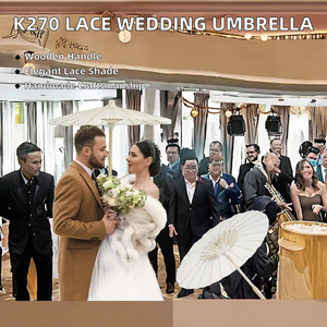 Sombrilla de Boda Europea Americana, Hecha a Mano, con Encaje, Parasol, Decoración para Fotografía de Fiesta, de Madera y Papel, Desmontable - Product Image 2