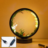 Lampe d'ambiance écologique forestière, décoration d'intérieur, pierres de cristal de guérison, lampe de nuit USB de table