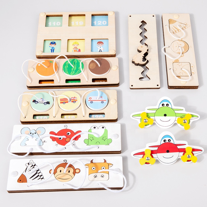 Busy board DIY accessories early education toys matching board puzzle alarm clock for children