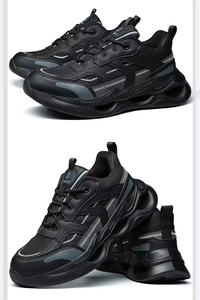 Chaussures de sécurité unisexes à lacets, respirantes, anti-perforation, anti-odeur, antidérapantes, résistantes à l'usure, avec embout en acier - Product Image 4