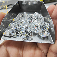 Piedra Suelta de Moissanita Color D VVS, Corte Asscher Blanco, Certificada por GRA, Cultivada en Laboratorio, con Efecto de Color, 0.1-5.0ct