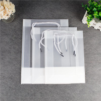 Sac à provisions en PVC transparent en plastique transparent écologique personnalisé cosmétique imperméable pour le maquillage Colliers réutilisables à emballage bas