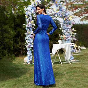 TEENYEE Robes de cérémonie élégantes grande taille unies à sequins coupe trapèze <span class=keywords><strong>pour</strong></span> la <span class=keywords><strong>mère</strong></span> de la mariée et la <span class=keywords><strong>mère</strong></span> <span class=keywords><strong>du</strong></span> <span class=keywords><strong>marié</strong></span> - Product Image 2