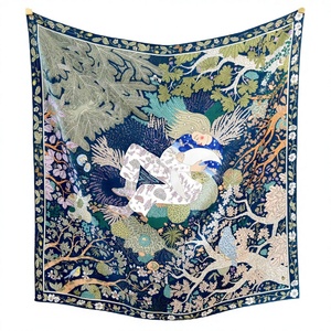 New Hot Selling Spring Moon Printing Square <b>Silk</b> <b>Scarf</b> 14mm Twill Large Size Skin Friendly <b>Women's</b> Mulberry <b>Silk</b> <b>Scarf</b> Wholesale - Product Image 3
