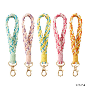 <span class=keywords><strong>Porte</strong></span>-clés en macramé, bracelet tissé à la main, style bohème, <span class=keywords><strong>porte</strong></span>-clés de poignet, cordon de poignet, <span class=keywords><strong>porte</strong></span>-clés mignon avec fleur pour femmes, <span class=keywords><strong>porte</strong></span>-clés - Product Image 2