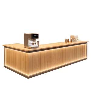 ריהוט מסחרי מותאם אישית עיצוב ייחודי עבור בירה וקפה בר חנות קפה דלפק עם תאורה הוביל - Product Image 5