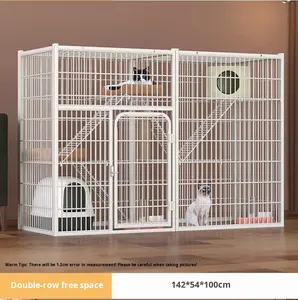 Grande cage et abri <span class=keywords><strong>pour</strong></span> chat en fil de fer galvanisé en tube carré avec conception sans fermeture <span class=keywords><strong>pour</strong></span> la reproduction de chatons et de chats adultes toutes saisons - Product Image 6