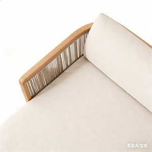 <span class=keywords><strong>Lit</strong></span> de soleil double de luxe pour l'extérieur, en teck, résistant aux UV, avec coussins, pour hôtel, terrasse en bord de mer - Product Image 5