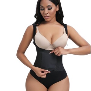 Women's Shaping Waist <b>Belt</b> Bodysuit Thong Hip Lifting Slimming Control With Buckles Nylon Fabric Black - Product Image 3