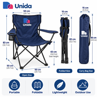 Chaise de camping pliante personnalisable avec logo pour pique-nique en plein air, vente en gros, légère, pliable, pour pêche et activités de plein air