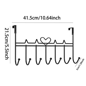 <span class=keywords><strong>Perchero</strong></span> de Metal para Colgar Sobre la <span class=keywords><strong>Puerta</strong></span> con 7 Ganchos, Impermeable, en Color <span class=keywords><strong>Blanco</strong></span>, Negro y Café, <span class=keywords><strong>Perchero</strong></span> de Pared de Metal y Hierro para Abrigos y Sombreros - Product Image 5