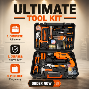 48-teiliges Multifunktionales Haushaltswerkzeug-Set mit Elektrischem Schlagbohrer-Kit Hardware-Handwerkzeugkasten für Heim-DIY-Reparatur und Wartung - Product Image 6