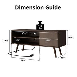 Meuble TV <span class=keywords><strong>en</strong></span> bois facile à assembler moderne du milieu du siècle TV 48 <span class=keywords><strong>pouces</strong></span> avec station de charge support TV pour salon - Product Image 3