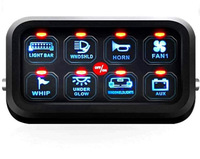 Panneau de commande universel 8 voies pour éclairage de voiture, panneau tactile LED, boîtier de commande d'éclairage LED 12V pour éclairage tout-terrain automobile