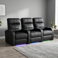 Canapé inclinable de luxe en cuir véritable à trois places, le plus vendu, avec mousse à mémoire de forme, pour home cinéma et salon, en bois