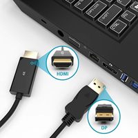 Vergoldetes DisplayPort-DP-auf-HDTV-Steckerkabel, 1,8 m, Multimedia, PVC-Ummantelung, 1080p Auflösung für HDTV, Computer, DVD