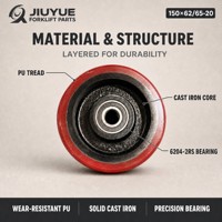 Roue à rouleaux en polyuréthane XILIN CDD15/20, taille 150*62/65-20