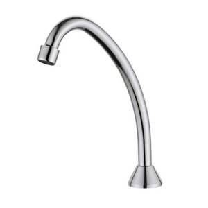 Grifo de lavabo cromado con caño curvo para grifos de un solo orificio - Product Image 1