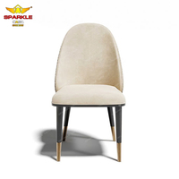 Chaise de salle à manger SPARKLE design moderne en cuir gris clair et noyer