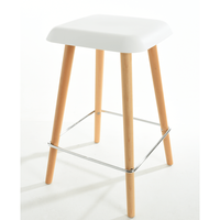 Siège en plastique de la mode PP avec pied en bois tabouret de bar chaise de bar tabouret de comptoir pour cuisine restaurant