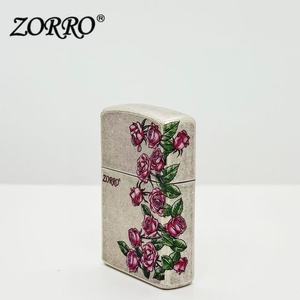 Briquet à huile vintage en argent ancien gravé papillon et <span class=keywords><strong>rose</strong></span>, coupe-vent, au kérosène, idéal pour les cadeaux d'affaires - Product Image 4