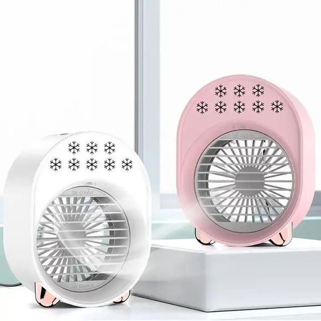2026 New Trending  Portable Stand USB Table Fan Air Cooler Humidifier Mist Rechargeable Mini  Spray Water  Humidifying Fan