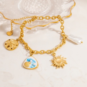 Pulsera de Acero Inoxidable con Baño de Oro de 18K para Mujer, Accesorios de Lujo Ligero de Alta Gama, Pulseras de Cadena y Eslabones de Moda - Product Image 3