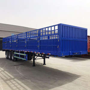 Semirremolque de plataforma con vallas para transporte de ganado, carga pesada, 40/50/60 toneladas, 3 ejes, 12 ruedas - Product Image 3