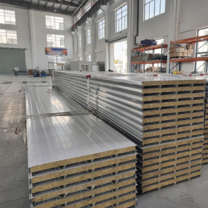 Tùy chỉnh cấu trúc cách điện Bảng điều khiển không thấm nước chống cháy siding bên ngoài kim loại thép lợp tường đá len Sandwich Panel - Product Image 2