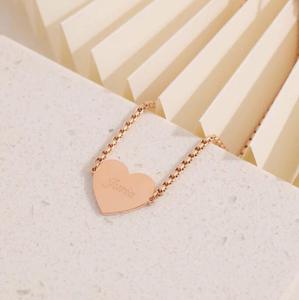 Pulsera de Acero Inoxidable 316L Personalizable con Dije de Corazón Grabable <span class=keywords><strong>para</strong></span> Mujeres y <span class=keywords><strong>Adolescentes</strong></span>, Joyería Láser - Product Image 6