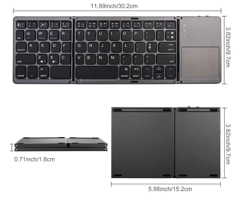 Penjualan Laris Keyboard Nirkabel Portabel Lipat dengan Port Usb 2.0 untuk Tablet Pc