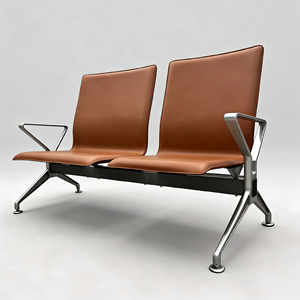 Chaise d'attente publique multi-scènes pour aéroport |   Revêtement en cuir |   Structure métallique robuste - Product Image 3