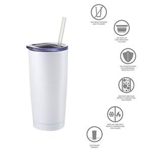 カスタマイズ可能な古典的なタンブラーマグカップ二重壁ステンレス鋼ストローコーヒー水ビール茶ワインギフト旅行 - Product Image 5