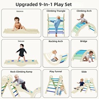 ElegantCrafts Ensemble de jeu d'escalade Montessori en papier pour aire de jeux intérieure, avec coussins triangulaires, 9 combinaisons, jouet d'escalade