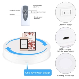 Puluz 30cm eléctrico 360 grados soporte de exhibición de fotografía giratoria carga 10-15kg ajuste accesorios de estudio fotográfico - Product Image 5