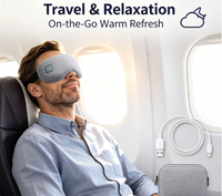 Masque oculaire chauffant sans fil rechargeable en graphène rose et gris, lavable, type C, compresse chaude pour les yeux secs et sommeil profond