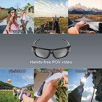 Lunettes Enregistreur Vidéo 4K Mini Caméra Lunettes de Soleil Polarisées UV400 avec Écouteurs pour Sports de Plein Air