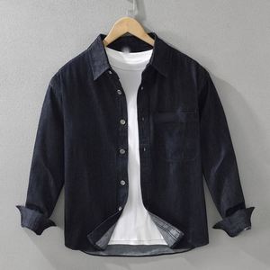 Camisa Casual Japonesa de Manga Larga de Mezclilla para Hombre, Estilo Holgado - Product Image 3