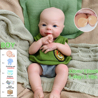 Poupées Reborn en silicone lestées de 13 pouces, petites poupées adorables à bouche ouverte, cadeau d'anniversaire pour enfants