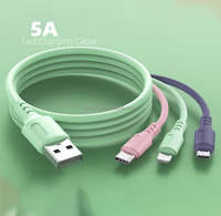 Cable de Carga Rápida USB 3 en 1 de 1.2M y 6A al por Mayor con Cubierta de Nailon para iOS, Computadora, Cámara y Auriculares