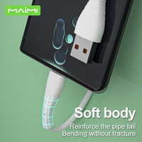 Maimi grosir 6A pengisi daya Cepat 1m PVC usb-c kabel pengisi daya ponsel untuk Android kabel Data ponsel mikro Usb Tipe c